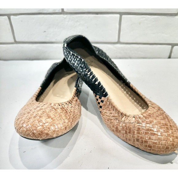 Women's Cole Haan Slip On Basket Weave Ballet Flats‎ Shoes Tan Size US 8.5B - Picture 1 of 11